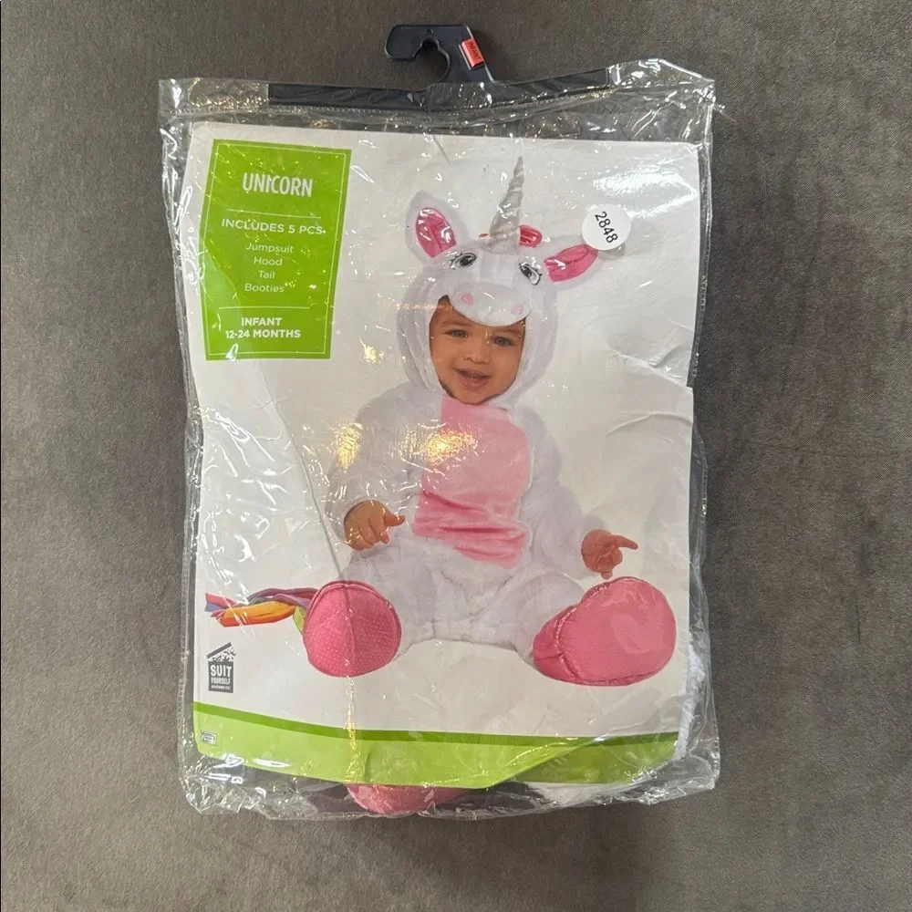 Unicorn Infant Toddler Costume Halloween White & Pink Size 12-24 Months *READ
